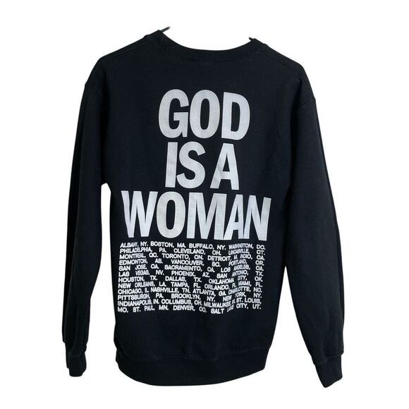 Ariana Grande World Tour Sweatshirt S Concert God Is A Woman Black Crew Neck Top - Picture 1 of 10